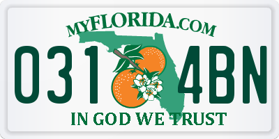 FL license plate 0314BN