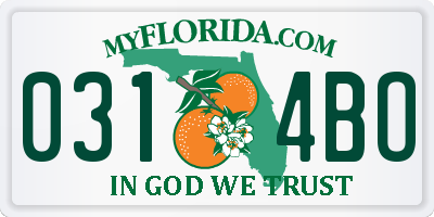 FL license plate 0314BO
