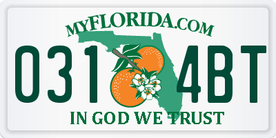 FL license plate 0314BT