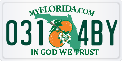 FL license plate 0314BY