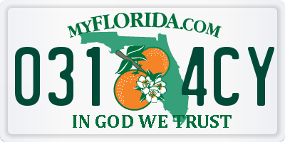 FL license plate 0314CY