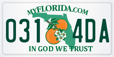 FL license plate 0314DA