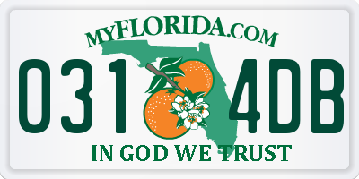 FL license plate 0314DB