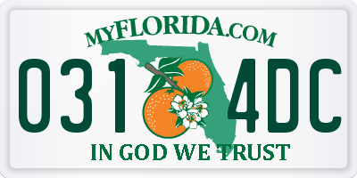 FL license plate 0314DC