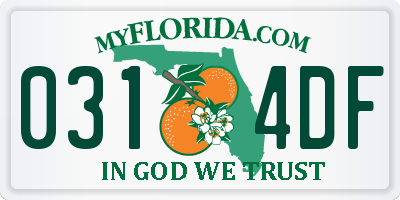 FL license plate 0314DF