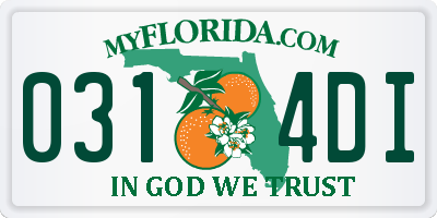 FL license plate 0314DI