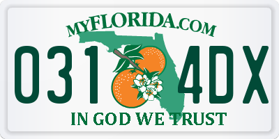 FL license plate 0314DX