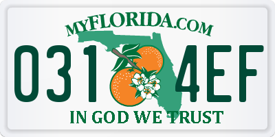 FL license plate 0314EF