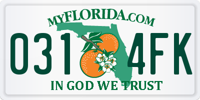 FL license plate 0314FK