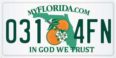 FL license plate 0314FN