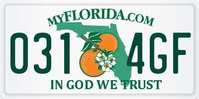 FL license plate 0314GF