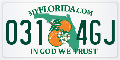 FL license plate 0314GJ