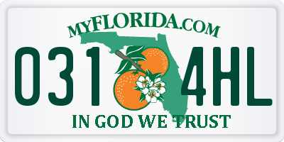 FL license plate 0314HL