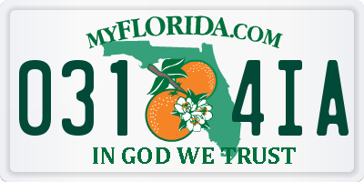 FL license plate 0314IA