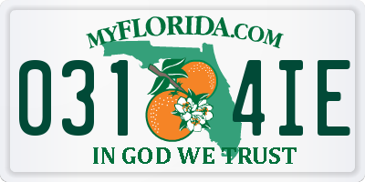 FL license plate 0314IE