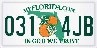 FL license plate 0314JB