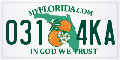 FL license plate 0314KA