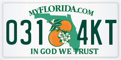 FL license plate 0314KT