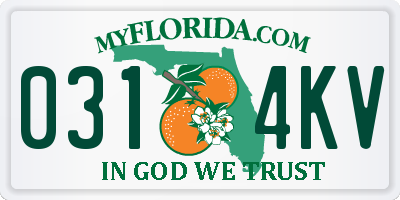 FL license plate 0314KV