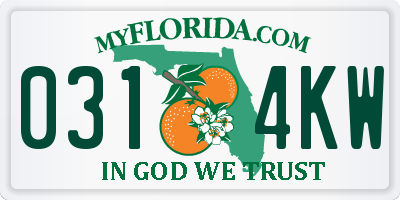 FL license plate 0314KW