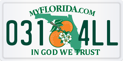 FL license plate 0314LL