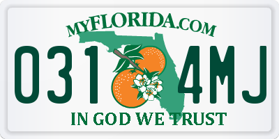 FL license plate 0314MJ