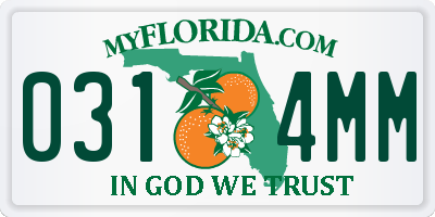 FL license plate 0314MM