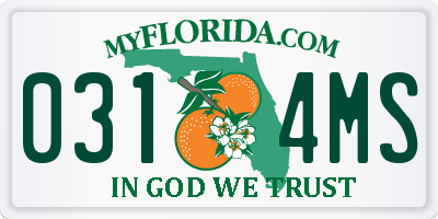 FL license plate 0314MS