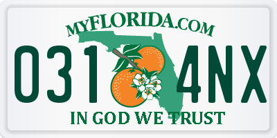 FL license plate 0314NX