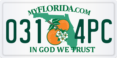 FL license plate 0314PC