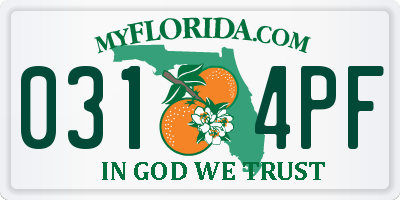 FL license plate 0314PF