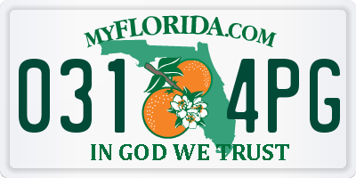 FL license plate 0314PG