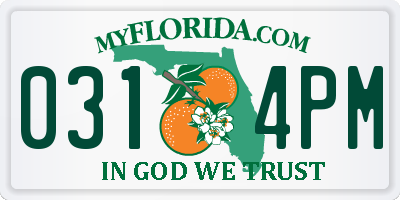 FL license plate 0314PM