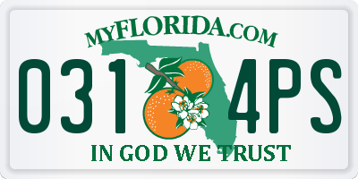 FL license plate 0314PS