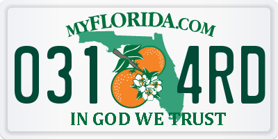 FL license plate 0314RD