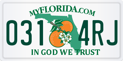FL license plate 0314RJ