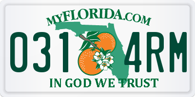 FL license plate 0314RM