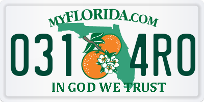 FL license plate 0314RO