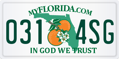 FL license plate 0314SG