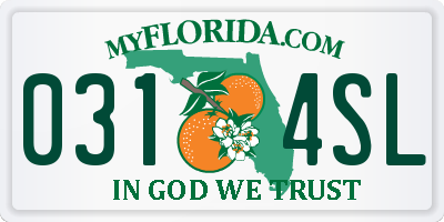 FL license plate 0314SL