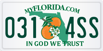 FL license plate 0314SS