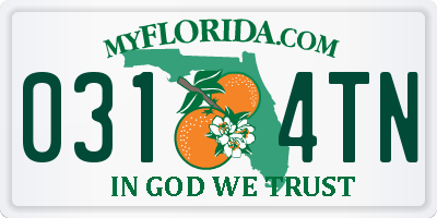 FL license plate 0314TN