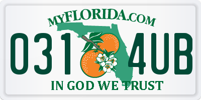 FL license plate 0314UB