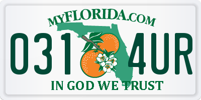 FL license plate 0314UR