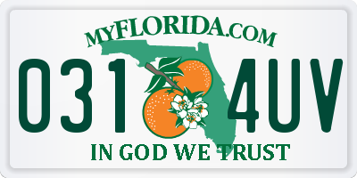 FL license plate 0314UV
