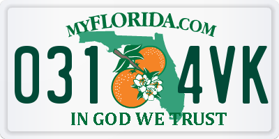 FL license plate 0314VK