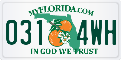 FL license plate 0314WH