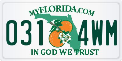 FL license plate 0314WM