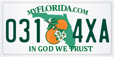 FL license plate 0314XA