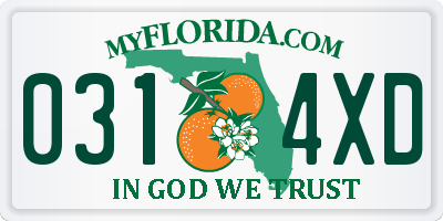 FL license plate 0314XD